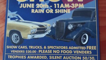 St. Regis Falls American Legion Post 322 Car & Truck Show June 20, 2026. Registration 1000. Free for show cars