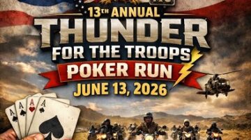 13th Annual Thunder for the Troops Poker Run June 13 @ 9:00 am - 5:00 pm